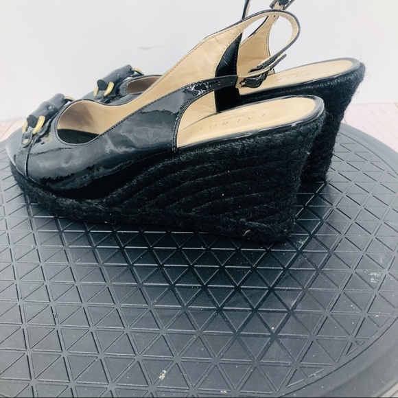 Talbots women black patent leather wedges size‎ 10 - Picture 5 of 13